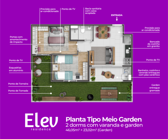 Galeria de Fotos - Elev_Planta_Tipo_Meio_Garden