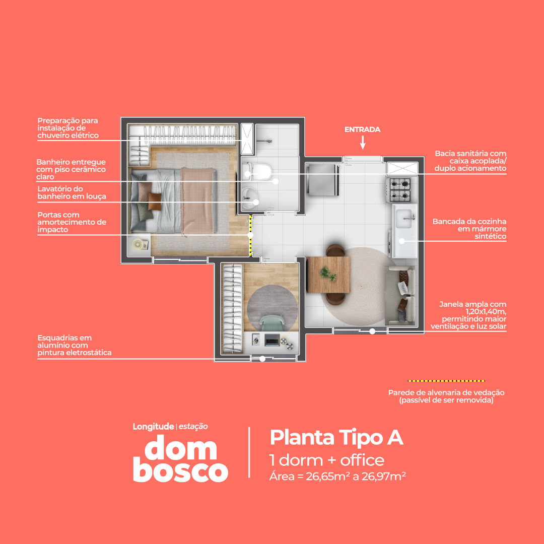Planta Longitude Estação Dom Bosco, Tipo A
