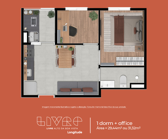 Galeria de Fotos - Planta_1dorm_office